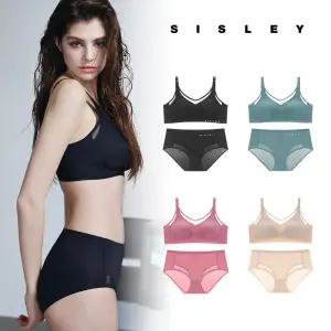 [시슬리][시슬리] 시슬리 빅사이즈 상단V네트 퓨징 브라팬티세트(4+4) + 니트백1종