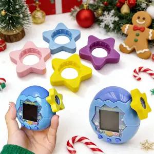 타마고치 파라다이스를 위한 xcivi 4PCS 3D 프린팅 노브 장식 커버 플라워 스타 모양의 귀여운 액세서리