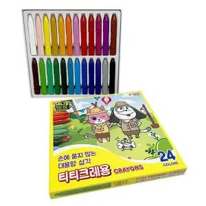 [셀러에이드]애니멀캠프 24색 티티경인 크레용