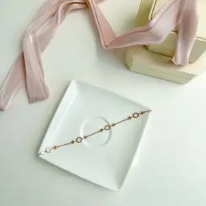 모노 클로버 팔찌 코인14k화이트골드