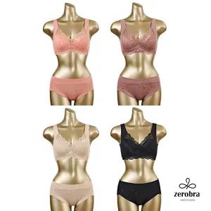 [제로브라][제로브라] [제로브라]무형광 코튼 브라팬티 4세트