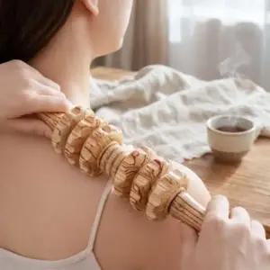 롤케어원목바디마사지롤러전신셀프마사지스틱