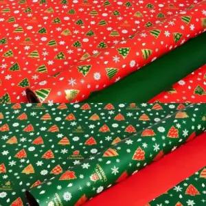 (레드) 크리스마스 선물포장 종이 포장지 해피트리 2칼라/교회/답례품/선물포장/어린이집/유치원/행사/학원