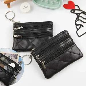 1P 3포켓 여행 보관 주머니 블랙 동전 소품 파우치