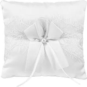 결혼식 파티용 헤클리아 링 베어러 베개 레이스 펄 보리 쿠션 실크 보우 제안 5.1 x