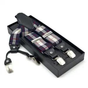 젠틀맨 CUR586N0 인기 멜빵(체크) 남자 4클립 감성 정장 서스펜