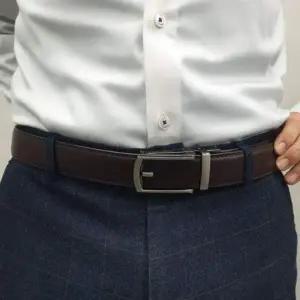 페이크 NEA513Y3 핀버클 고급 자동벨트 트렌드 가죽 브라운