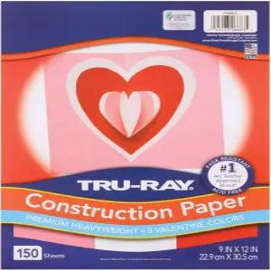 트루레이 건설 용지 9x12 발렌타인 컬렉션