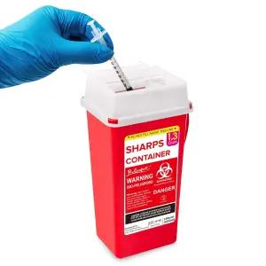 프로 컴포트 샤프 컨테이너 1.3쿼터 가정용 및 여행용 폐기 대형 휴대용 바늘 바이오해저드 빈 -