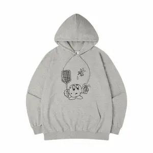 [하프클럽/탑보이]모스키토 오버핏 기모 프린팅 후드 스웨트 셔츠 (PTH2112)