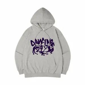 [하프클럽/탑보이]댄싱크루 오버핏 기모 프린팅 후드 스웨트 셔츠 (PTH2110)