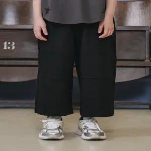 AAA7PT01BK 블랙 절개 져지 팬츠