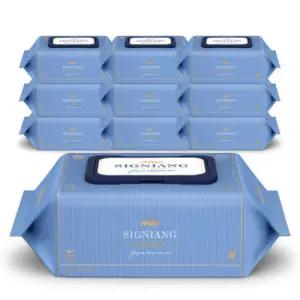 레이온100% 75g시그니앙 더블루 77매 10팩 캡형 아기물티슈