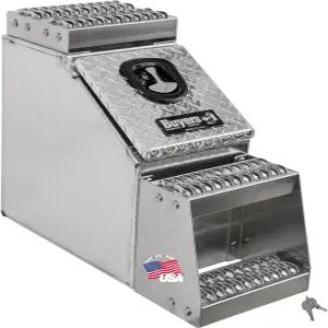 구매자 제품 1705180 실버 다이아몬드 트레드 알루미늄 헤비 듀티 안장 스텝 박스 24 x 28 12 인치 내부