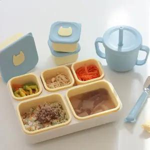 네오실리 도리도리 국산 실리콘 흡착 식판 디바이더세트