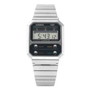 남녀공용 Digital Square 메탈 손목 시계(A100WE 1ADF)