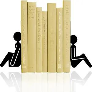 TYLCC 북엔드 메탈 책장용 추상 리더 장식 데스크 홈 오피스 학교 책장 장식용 책 정리함 블랙 - 1쌍