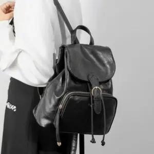 버클 캐주얼 빅포켓 백팩 미니 복조리 레더 심플 여성