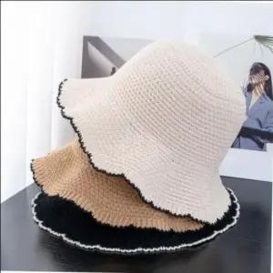꽃잎 비치캡 고급 버킷햇 트렌드 테두리 여름 모자 여