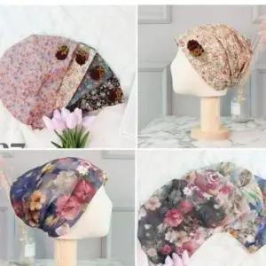 항암모자 여름 데일리 두건 중년 클래식 순면 린넨 비