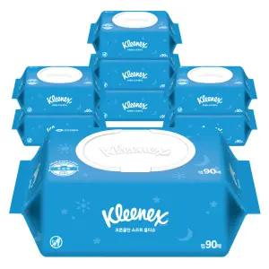 크리넥스 코튼클린 소프트 물티슈 캡90매 8팩