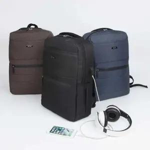 심플 스퀘어백팩 USB포트 캠퍼스 출장백팩 여행가방