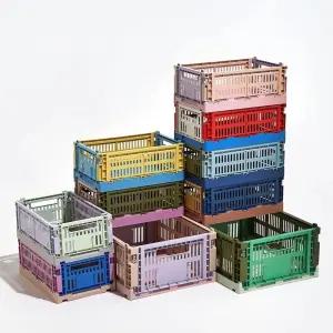 크레이트 폴딩 박스 바구니 수납 접이식 믹스