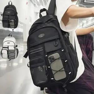 어깨끈 조절 다양한 포켓 매쉬 실용적인 데일리 백팩 남여공용