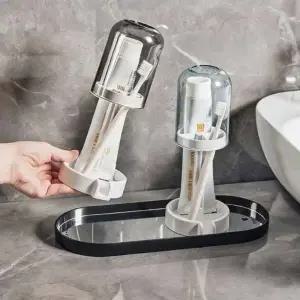 ST 물빠짐 칫솔걸이 양치컵 1+1 컵홀더 욕실 화장실 거치대