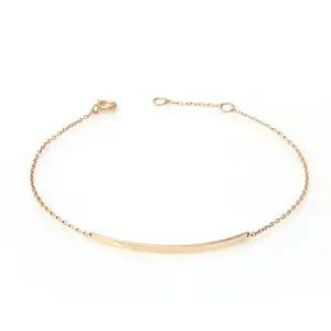 정품 14K 골드 심플 라운드 스틱 체인 팔찌 aKd9+5jMk