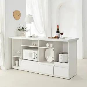 [텐스페이스]클리 1700 인조대리석 홈바 테이블 서랍형 MD5330 (수도권무배)