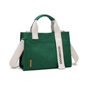 초록색 스퀘어 에코백 학생 데일리 토트백 크로스백