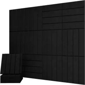 사무실 스튜디오 홈 시어터 블랙용 흡음벽 패널 12개 11.8인치 x 0.4인치