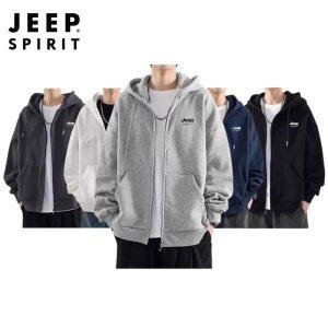 지프 JEEP SPIRIT 남녀공용 기모 후드집업 후드 루즈핏 자켓 집업 XD-333