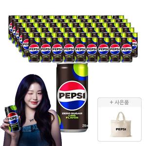 [펩시] 제로슈거 라임, 210ml, 60캔 + 증정 (에코백,1개)