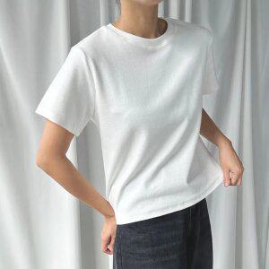 국내생산 피치기모 여자 겨울이너티 여성 기모 반팔티 레이어드티셔츠