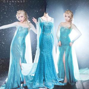 성인공주드레스크리스마스코스프레공주드레스여성파티 의상 성인 눈 성장 공주 엘사 할