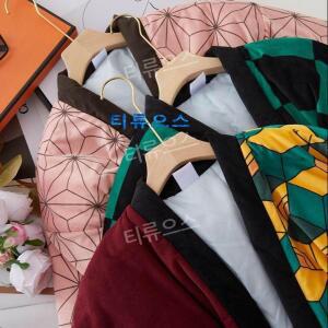 실내 유카타 겨울 기모노 한텐 깔깔이 일본 잠옷 티류으스