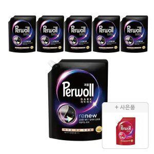 퍼울 다크 리필 1.7L, 6개 + 증정(세탁세제 (컬러, 다양한 색상 의류용), 300 ML, 1개