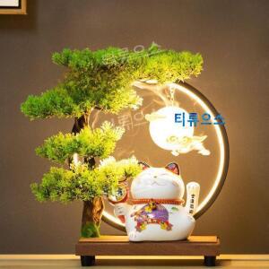 램프 마네키네코 실내 고양이 흔드는 손 장식 업소용 티류으스