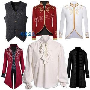 중세 블라우스 귀족 빅사이즈 셔츠 남성 코스프레 티류으스