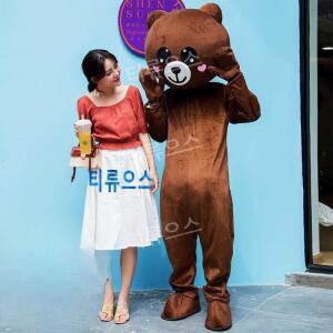 곰돌이 토끼 이벤트 행사 인형탈 동물 곰 복장 코스프레 할로윈 머리 탈 의상 옷 가면