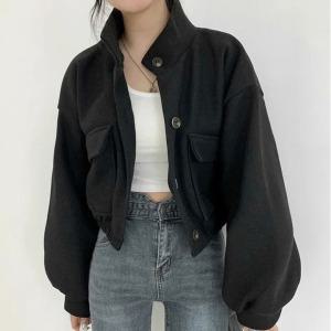 차이나넥 울소재 방한 방풍 모직 자켓 데일리 아방가르드 트렌디 와이드핏 숏 점퍼