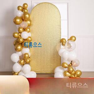 6피트 스판 아치 커버 샴페인 웨딩 2면 메탈릭 쉬머 벽 배경 졸업식 프롬 생일 신부