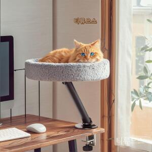 반려묘 방석 책상 데스크탑 거치 고양이 둥지 프레임 스탠드 티류으스