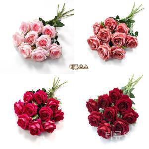 길이 51cm 아름다운 흰색 실크 장미 조화 웨딩 홈 테이블 장식 꽃 5 피스 티류으스