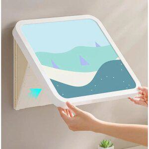 욕실옷보관 액자형 무타공 접이식 방수 벽걸이 수납함 선반 보관