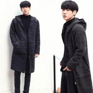 직수입 빅사이즈 후드집업 니트 롱가디건