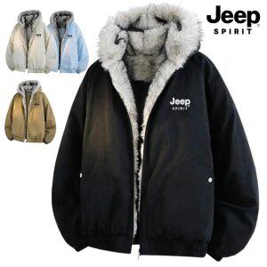 지프 JEEP SPIRIT 남녀공용 후리스 양털 점퍼 후드 털집업 패딩점퍼 자켓 기모 아웃도