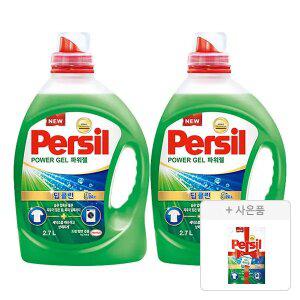 퍼실 파워젤 드럼/일반 겸용 액체세제, 2.7L, 2개 +증정(파워젤 듀얼 300ml,1개)